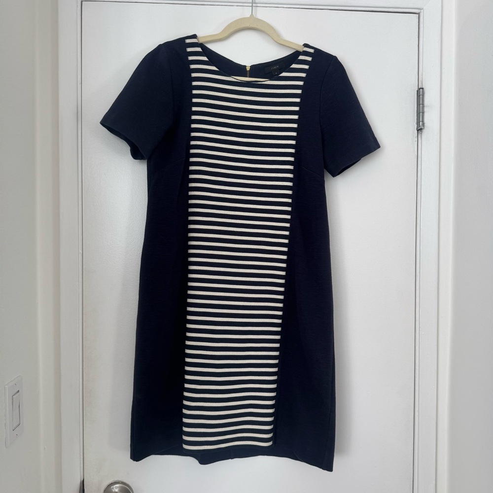 J Crew Blue and White Striped Dress
